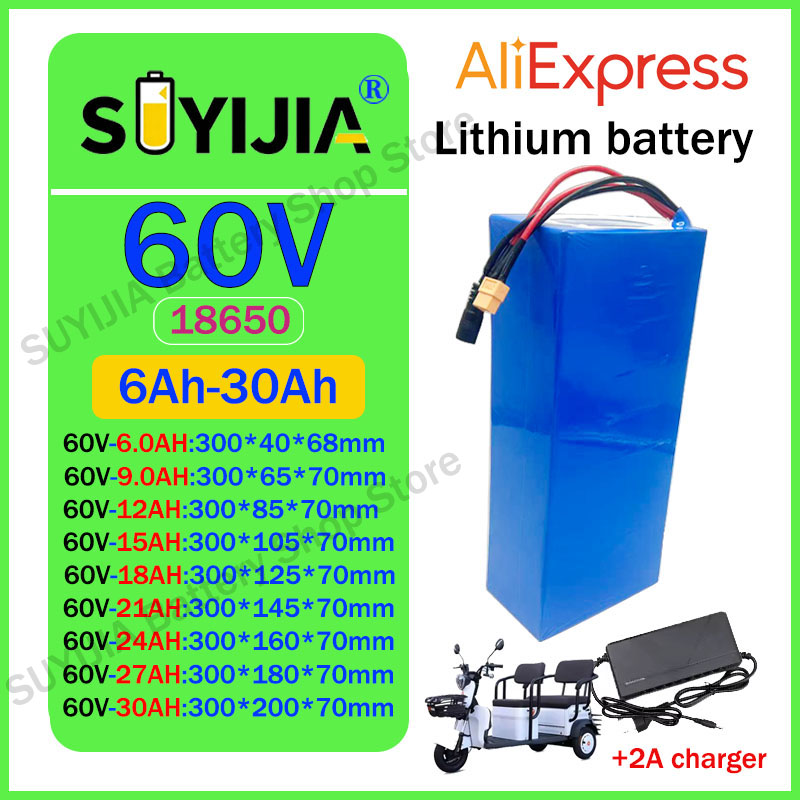 60V 30Ah Electric Scooter Battery - Nova Bateria de Íon de Lítio